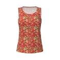thumbnail image 4 of Xecao Strawberry print women's scoop neck, loose-fit workout tank tops for the gym., 4 of 9
