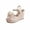 Beige, variant on Wedge Sandals for Women Comfortable Sandals Espadrilles for Women Solid Color Round Toe Open Toe One-Strap Wedge Heels Beach Sandals Summer Shoes