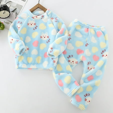 

Hunpta Toddler Girls Boys Winter Long Sleeve Cartoon Sleepwear Pajamas Tops Pants 2PCS Outfits Clothes Set