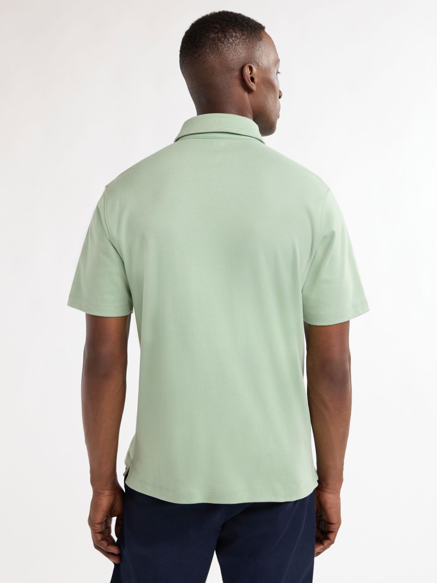 Free Assembly Mens Cotton Polo Shirt with Short Sleeves, Sizes XS-3XL