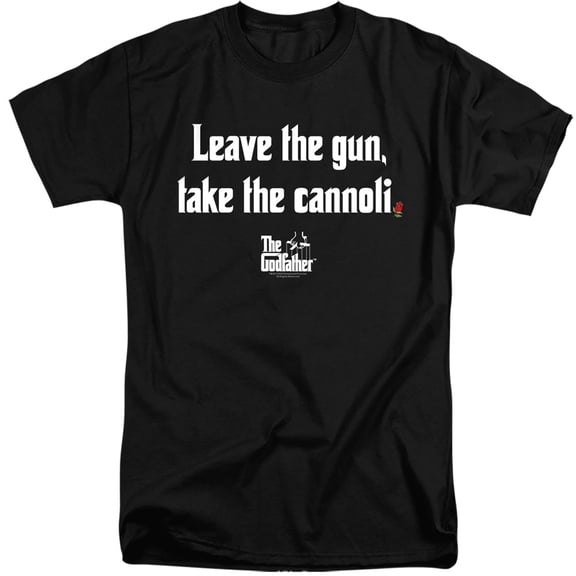 Godfather Gun Cannoli Unisex Adult Tall T Shirt,Black, 2X-Large