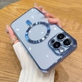 thumbnail image 3 of Luxury Plating Clear Magnetic For Wireless Charge Case For IPhone 14 13 12 11 Pro Max X XR XS 8 7 Plus Soft Silicone Cover, 3 of 5