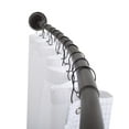 thumbnail image 2 of Utopia Alley Rustproof Wall Mounted Aluminum Single Curved Shower Curtain Rod, AdjustableShower Rod from 45" to 72", Expandable, Includes shower liner and shower hooks, Oil Rubbed Bronze, 2 of 9