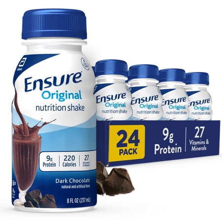 Ensure Original Nutrition Shake, 9g Protein, Dark Chocolate, 8 fl oz - 24 Pack