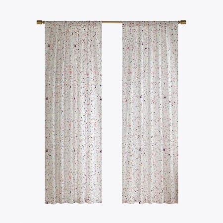 Id-intelligent Design Abby 1 Window Panel, Plum Dots, 50" x 90", Designed for Adults and Teens for Living Rooms or Bedrooms
