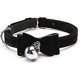 thumbnail image 1 of Adjustable, Soft and Safe Velvet Cat Collar with Bell and Double Bow Tie (Black), 1 of 5
