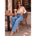 thumbnail image 5 of DOKOTOO Women's Wide Leg Jeans Summer Casual High Waisted Strechy Raw Hem Frayed Hem Boyfriend Denim Pants, 5 of 13
