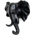 thumbnail image 2 of Gancho de pared individual con cabeza de elefante/gancho con forma de animal, gancho para sombrero, resistente, rústico, regalo decorativo, negro JAMW Sencillez, 2 of 5