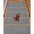 thumbnail image 2 of Geometric Lattice, Stair Treads for Wooden Steps Indoor Runner Rug Carpet, Black Grey Classic Farmhouse Plaid 7 Pieces Peel and Stick Staircase Step Treads Covers Washable Throw Door Mats, 30"x8", 2 of 6