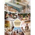 thumbnail image 5 of Green Blue Brown Farmhouse Table Cloth, Vintage Wood Waterproof Tablecloth for Rectangle Tables, Reusable Washable Fabric Table Cover for Restaurant Kitchen Dining Tables 52"x70", 5 of 6