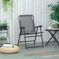 thumbnail image 3 of GVN Folding Chairs Patio Chairs Lawn Chair,Patio Folding Chair, Outdoor Bungee Sling Chair w/ Armrests, Portable Lawn Chair, Gray, 3 of 10