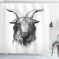 thumbnail image 1 of Ambesonne Goat Shower Curtain, Wild Ruminant Mammal Head, 69"Wx70"L, Black and White, 1 of 3