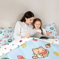 thumbnail image 5 of jejeloiu 3D Cartoon Cute Cat 7pcs Bedding Comforter Set Kids,Kawaii Pet Animals Ice Cream Print Queen Bedding Sets For Girl,Reversible, 5 of 7