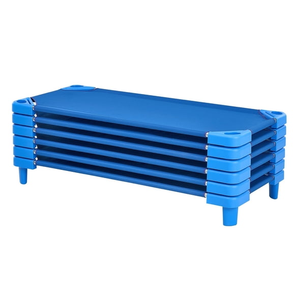 6-Pack Stackable Toddler Cot, Standard Size 52"L x 23"W Daycare Cots for Kids