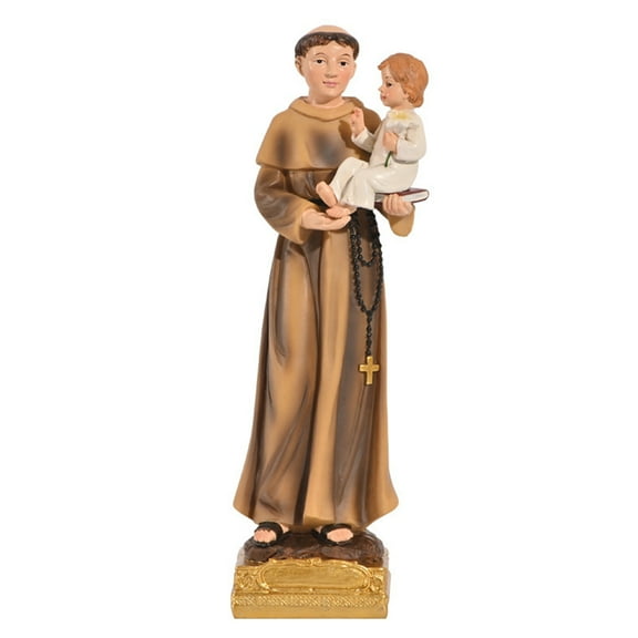WINDLAND Holy Father Sculpture Collectible with Holy Son Holy Anthony Statue Child Statue