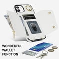 thumbnail image 4 of ShellTech Phone Case for iPhone 12/12 pro case with Strap Wallet for Women with Card Holder,White, 4 of 10