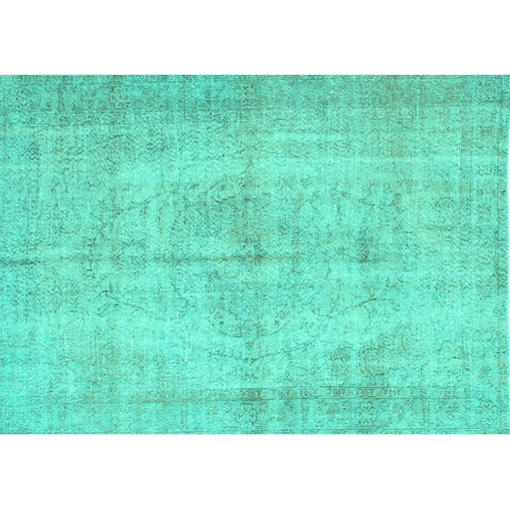 Ahgly Company Indoor Rectangle Abstract Turquoise Blue Contemporary Area Rugs, 4' x 6'