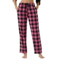thumbnail image 3 of LANBAOSI Womens Pajama Pants Soft Fleece Plaid PJ Bottoms For Women with Pockets Loungewear Size M, 3 of 8