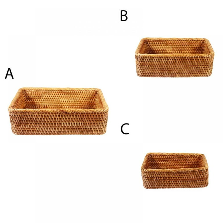 Rectangular Storage Basket for Living Room, Small Kitchen Storage Bask