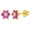 Fuchsia & Clear, variant on Gold Plated Clear and Pink CZ Flower Screw Back Earrings for Little Girls 5mm