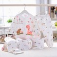 thumbnail image 2 of Caqnni Baby Clothing Set, 5pcs Baby Boy Girl Tops+Hat+Pants +Bib+Sock Shose+Romper Outfits Set to 0-3 Months Layette Set Long Sleeve Lapel Bodysuits, 2 of 2