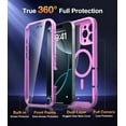 thumbnail image 2 of AIR-Magnetic for iPhone 16 Pro Case 6.3'' [Compatible with Magsafe] Full Body Rugged Case Built-in Anti-Scratch Screen Protector for iPhone 16 Pro, Pink, 2 of 4