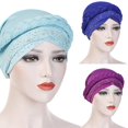 thumbnail image 4 of Muslim Women Turban Hat Shiny Rhinestone Long Braid Chemo Cap Bandana Headwrap, 4 of 10