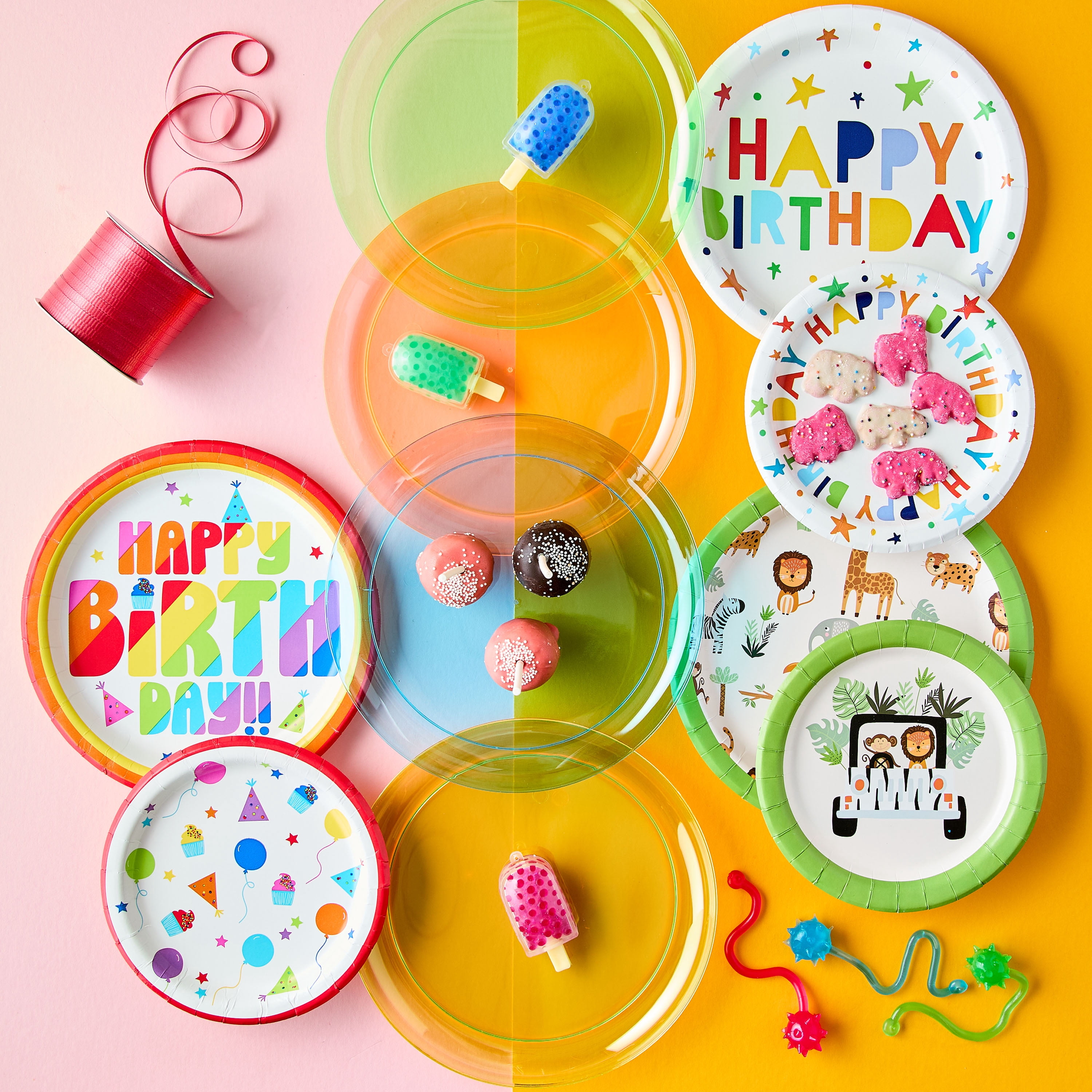 (6 pack) Happy Birthday Disposable Paper Plates, 9", Multicolor, 10 Count, by Way To Celebrate