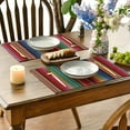 thumbnail image 4 of Mexican Placemats for Dining Table Set of 4,Ethnic Stripes Rainbow Place Mats for Home Party Kitchen Indoor Holiday Rustic Washable Heat Resistant Table Mats, 4 of 7