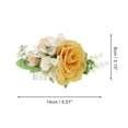 thumbnail image 2 of Unique Bargains 1 Pc Women's Simulated Flowers Side Comb for Parties Yellow Polyester Fabric Iron, 2 of 4