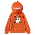 thumbnail image 6 of XAOFW Halloween Pumpkin Hoodies For Women Ghost Printed Long Sleeve Hooded Sweatshirt Loose Fit Pullover Hoodies With Pockets Comfortable Top XXXL, 6 of 6