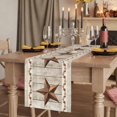 thumbnail image 3 of Table Runner 71 Inches Long, Western Texas Star Retro Table Runners Dresser Scarf, Country Farmhouse Gray Wood Grain Kitchen Dining Tables Decoration for Holiday Party Wedding Home Decor, 13.8"x71", 3 of 8