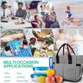 thumbnail image 6 of Fancy Juicy Lunch Bag Women Reusable Lunch Tote Box Bag with Shoulder Strap Side Pockets-Gray, 6 of 10