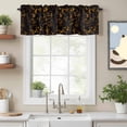 thumbnail image 2 of Black Yellow Orange Kitchen Curtain Valances for Windows Farmhouse Short Curtains, Minimalist Abstract Art Rod Pocket Valance Curtain for Bedroom Cafe Living Room, 2 of 8