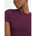 thumbnail image 2 of Scoop Women’s Stretch Cotton Blend Baby Tee with Short Sleeves, XS-XXL, 2 of 5