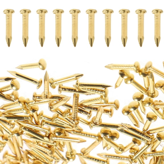 Milisten 200 Pcs Circular Crafts Brass Nails Nails Antique Style 0.25X0.8cm