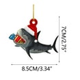 thumbnail image 2 of Lilixerw Christmas Tree Hanging Decoration,Acrylic Shark Xmas Ornament for Home Xmas Decor,Festival Party Decor,3.3 x 2.7 Inch, 2 of 3