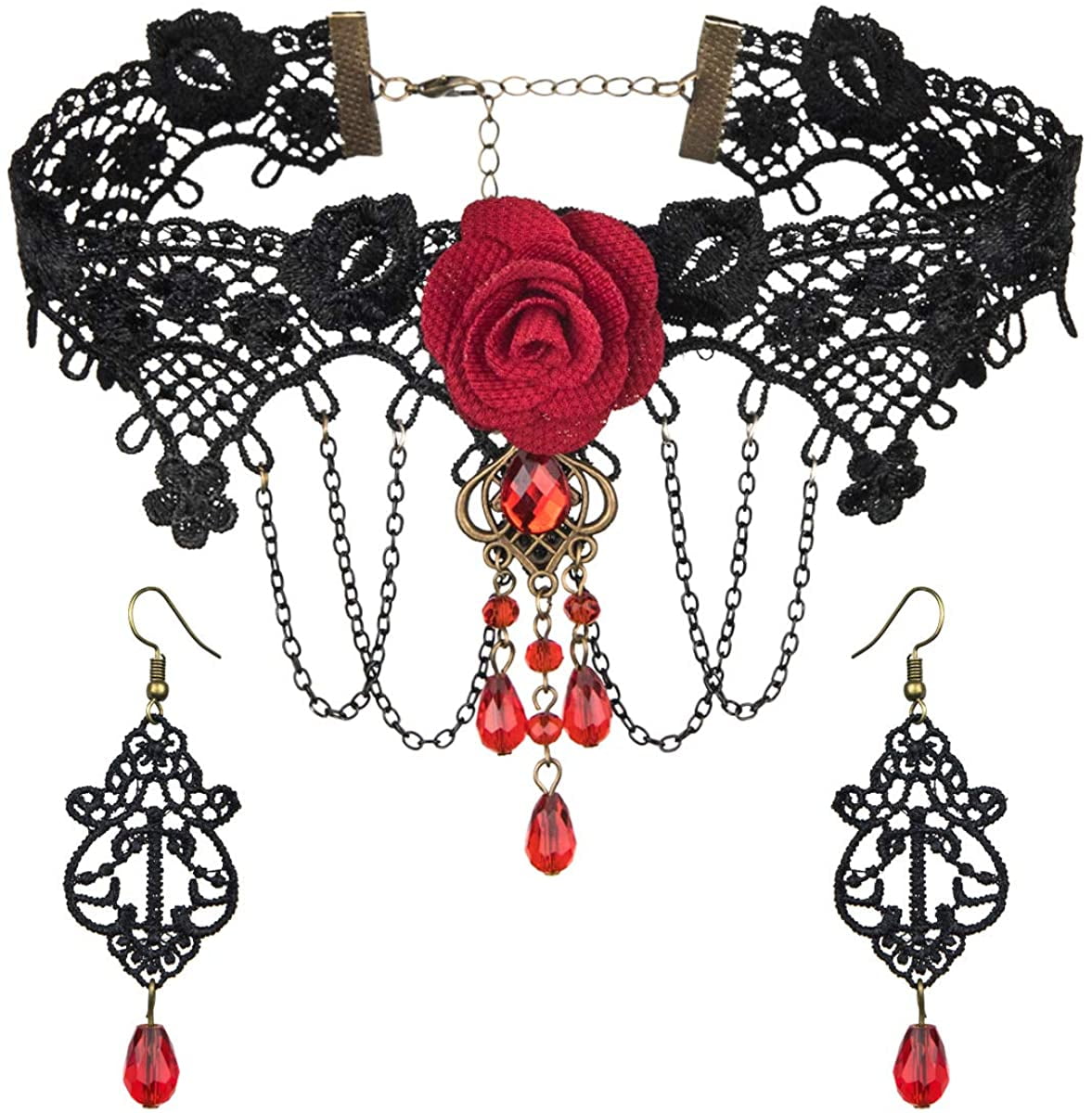 Vintage Gothic Color Lolita Lace Choker Collar Necklace Jewelry Retro Fashion