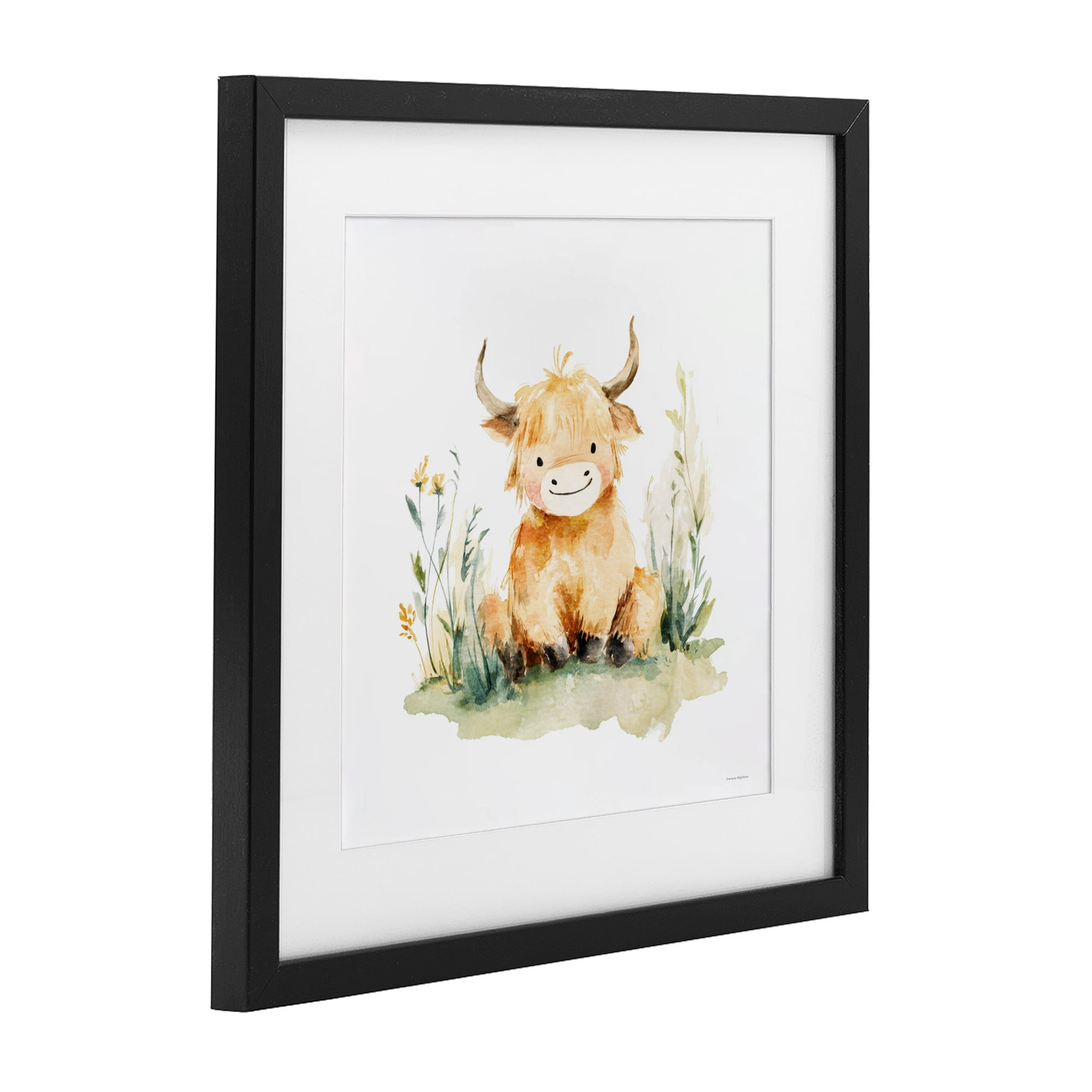 Stupell Industries Little Highland Calf Black Framed Print Under Glass, design by Svetlana Aleynikova