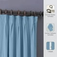 thumbnail image 2 of Homi Drapes Double Pinch Pleated Blackout Curtains – Thermal Insulated, Room Darkening Window Treatments Back Tab Curtains for Home or Office – 1 Panel with Hooks & Tiebacks (Aqua Blue,72x63), 2 of 5