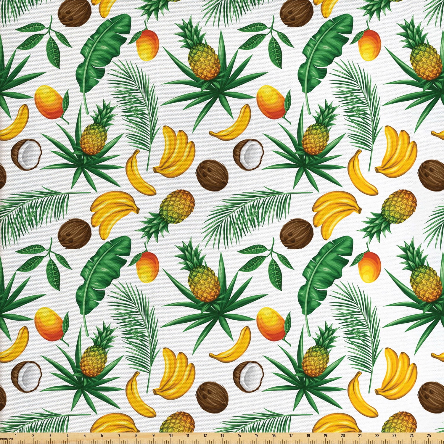 Banana Leaf Fabric by The Yard, Exotic Nature of Caribbean Islands