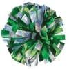 2-Color Holographic Mix Youth Cheer Pom - Kelly/Silver
