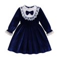 thumbnail image 2 of Fozruso Vintage Girls Dress Elegant Girls Dress With Lace Trim Detachable Floral Collar And 3D Applique For And Party Wear Sizes 11-12 Years, 2 of 6