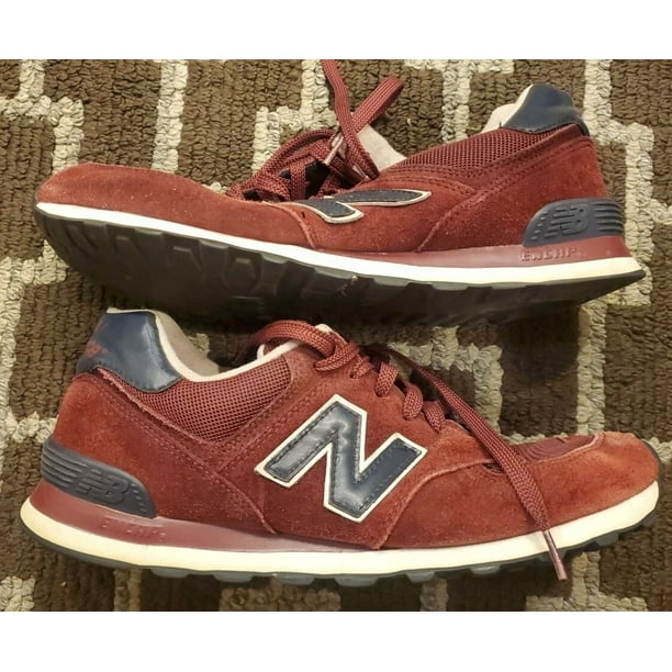 SWEET NEW BALANCE 574 BURGUNDY RED SNEAKERS MEN'S SIZE US11D