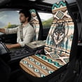 thumbnail image 2 of Xixirimido 5Pcs Car Seat Covers & Seatbelt Covers & Center Console Cover Set Universal Auto Accessories Fit for SUV Sedan Van Truck Leather Front Seat Cover, Ethnic Tribal Wolf Dream Catcher, 2 of 8