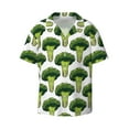thumbnail image 5 of Daiia Cute Broccoli Men's Linen Shirts Short Sleeve Casual Shirts Button Down Shirt for Men Beach Summer Wedding Shirt-X-Large, 5 of 6