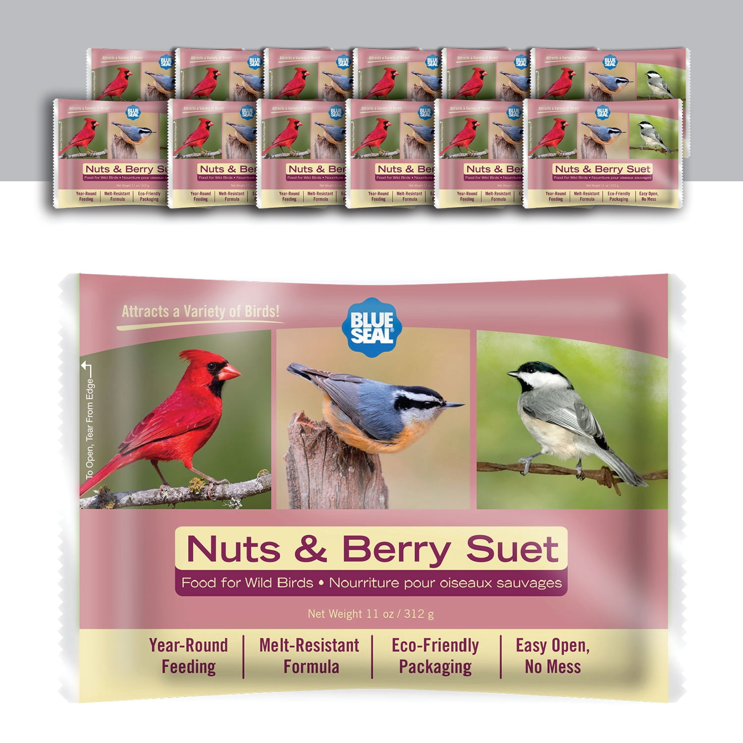 Year Round Premium Nuts & Berry Wild Bird Suet Cake 12pk