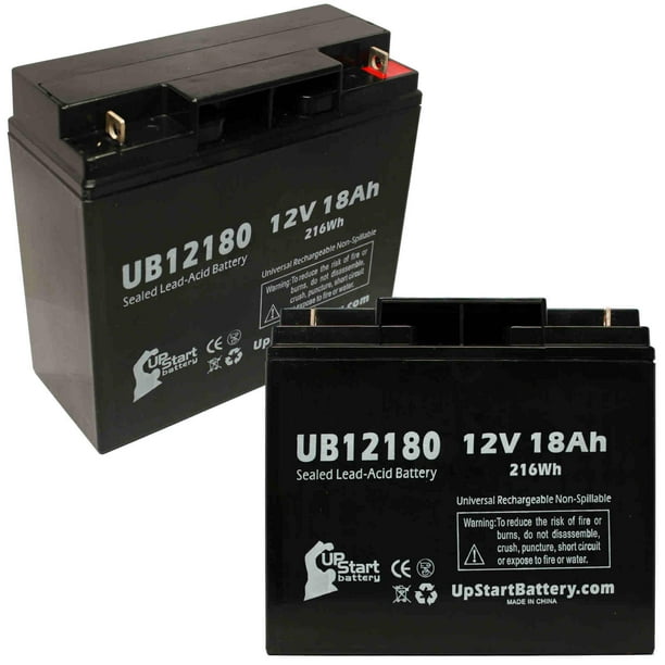2x Pack - APC SMART-UPS RM SU1400RMXLNET Battery Remplacement - UB12180 Universel Scellé Plomb Acide Battery (12V, 18Ah, 18000mAh, T4 Terminal, AGM, SLA)