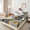 thumbnail image 4 of Feelyou Vintage Square Adult Full Size Sheets, Grey Abstract Ombre Bed Sheets, 4pcs, 4 of 7