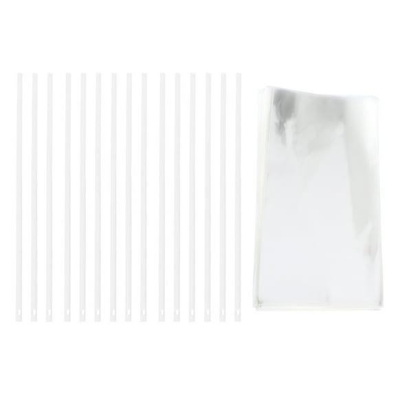 WRISTBIQUE Clear Lollipop Sticks Plastic White 100 Treat Bags